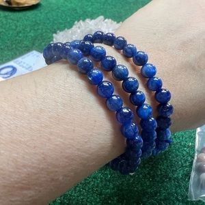 Blue kyanite crystal bracelet  3 wrap